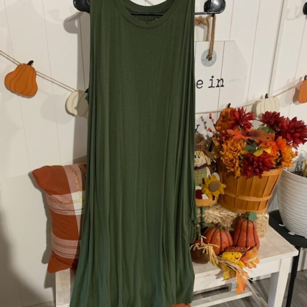Time and Tru Olive Green Tank Dress XL (16-18)
